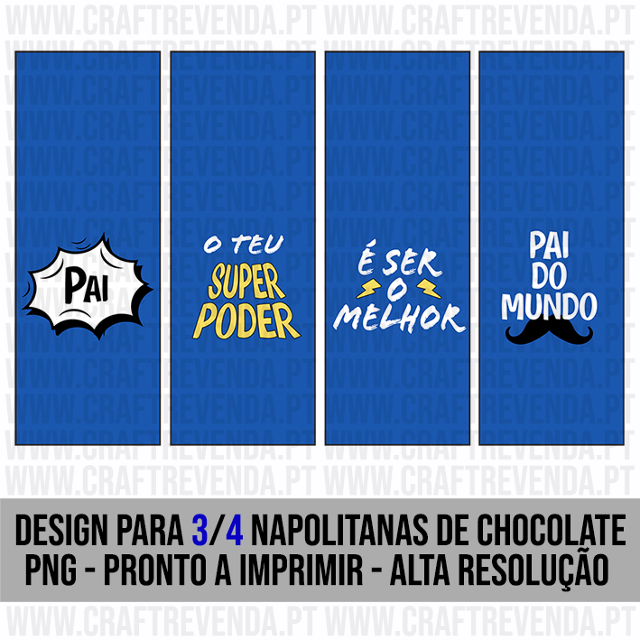 Ficheiro Digital Para 3/4 Napolitanas De Chocolate de 3,5cm