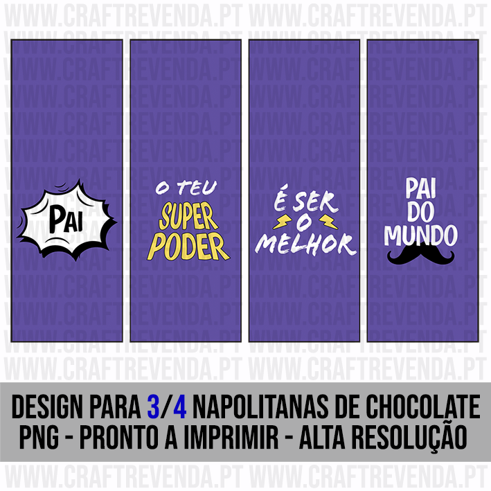 Ficheiro Digital Para 3/4 Napolitanas De Chocolate de 3,5cm