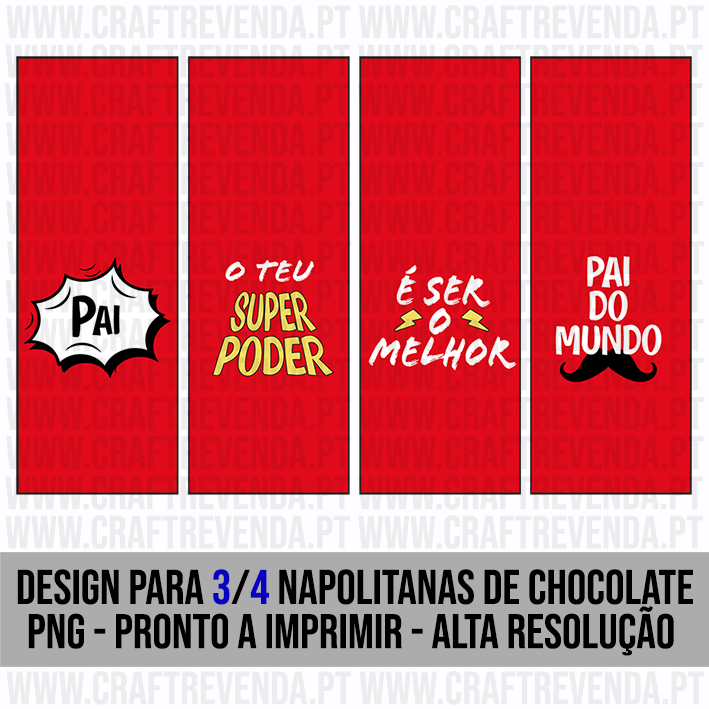 Ficheiro Digital Para 3/4 Napolitanas De Chocolate de 3,5cm