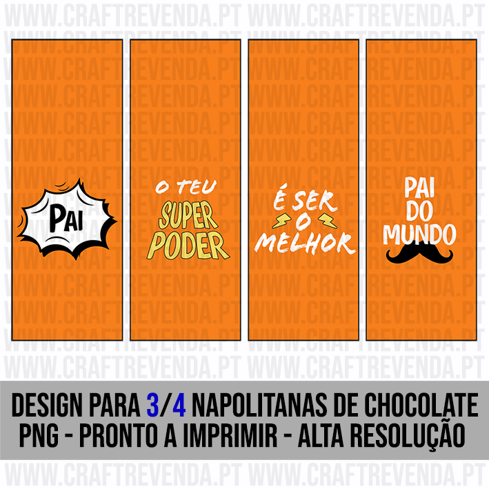 Ficheiro Digital Para 3/4 Napolitanas De Chocolate de 3,5cm